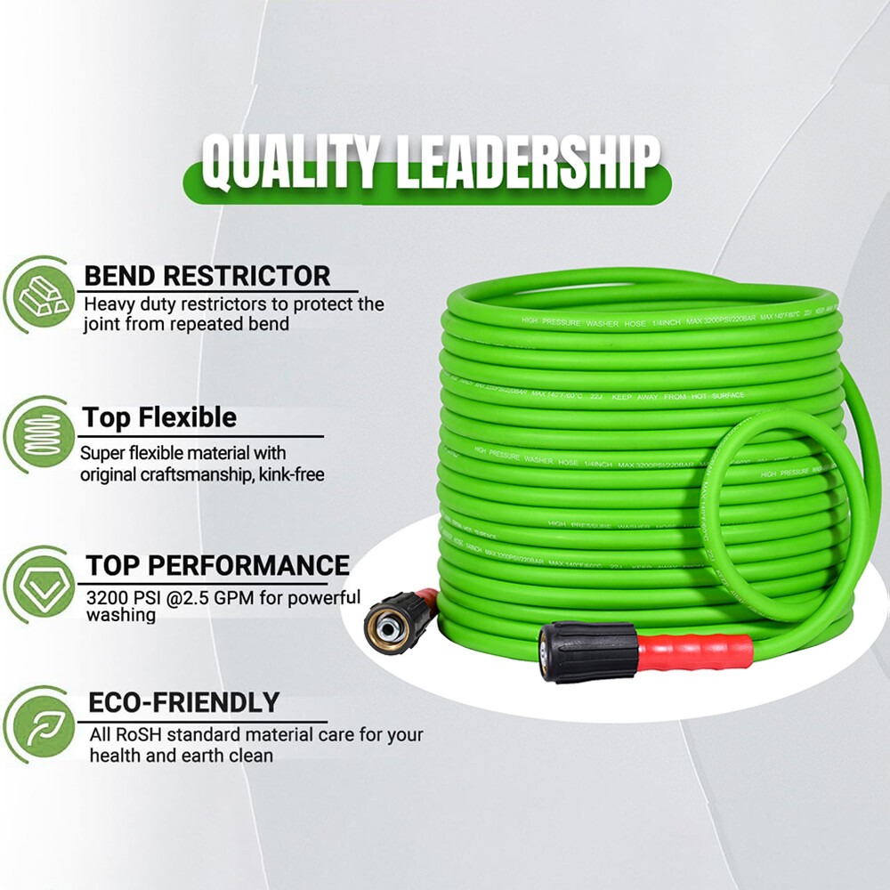 YAMATIC High Pressure Washer Hose 25/50/100 FT M22-14/15mm 1/4 3200PSI