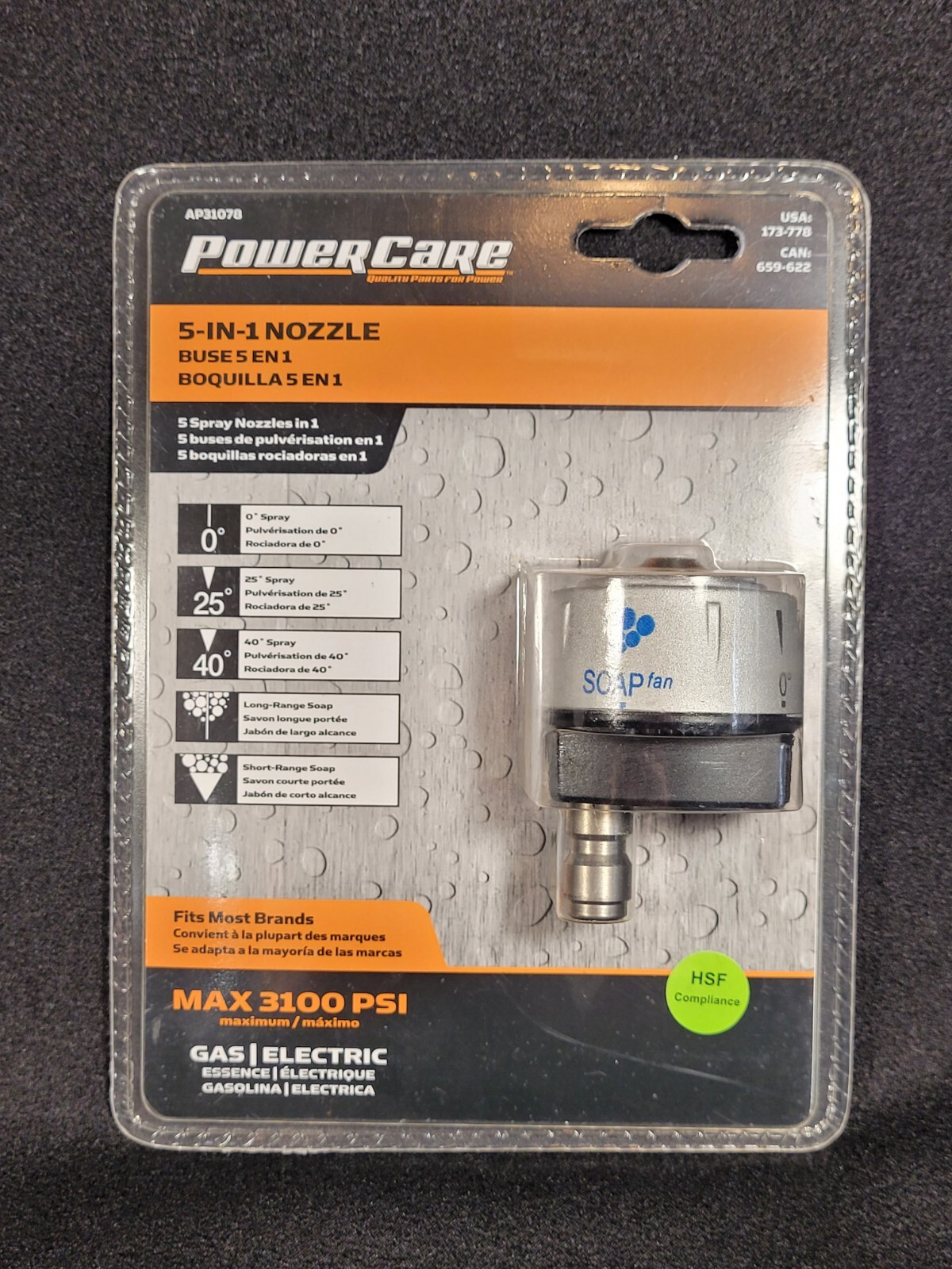 Power Care 5-In-1 Nozzle Max 3100 PSI AP31078 16295-13
