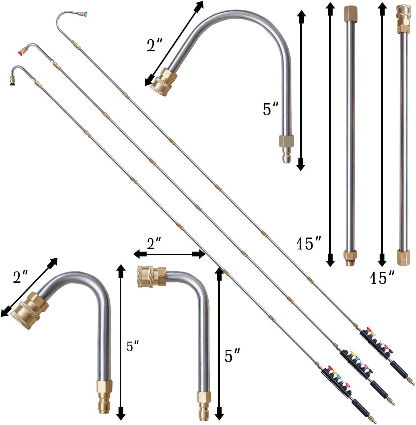 Pressure Washer Extension Wand, 10 Pack Power Washer Lance with 5 Atomization No