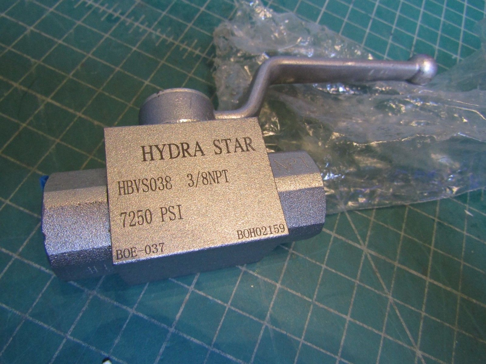 1 – Hydra Star HBVS038 3/8″ FNPT Pressure Washer Ball Valve 7250 PSI, BOE-037. N