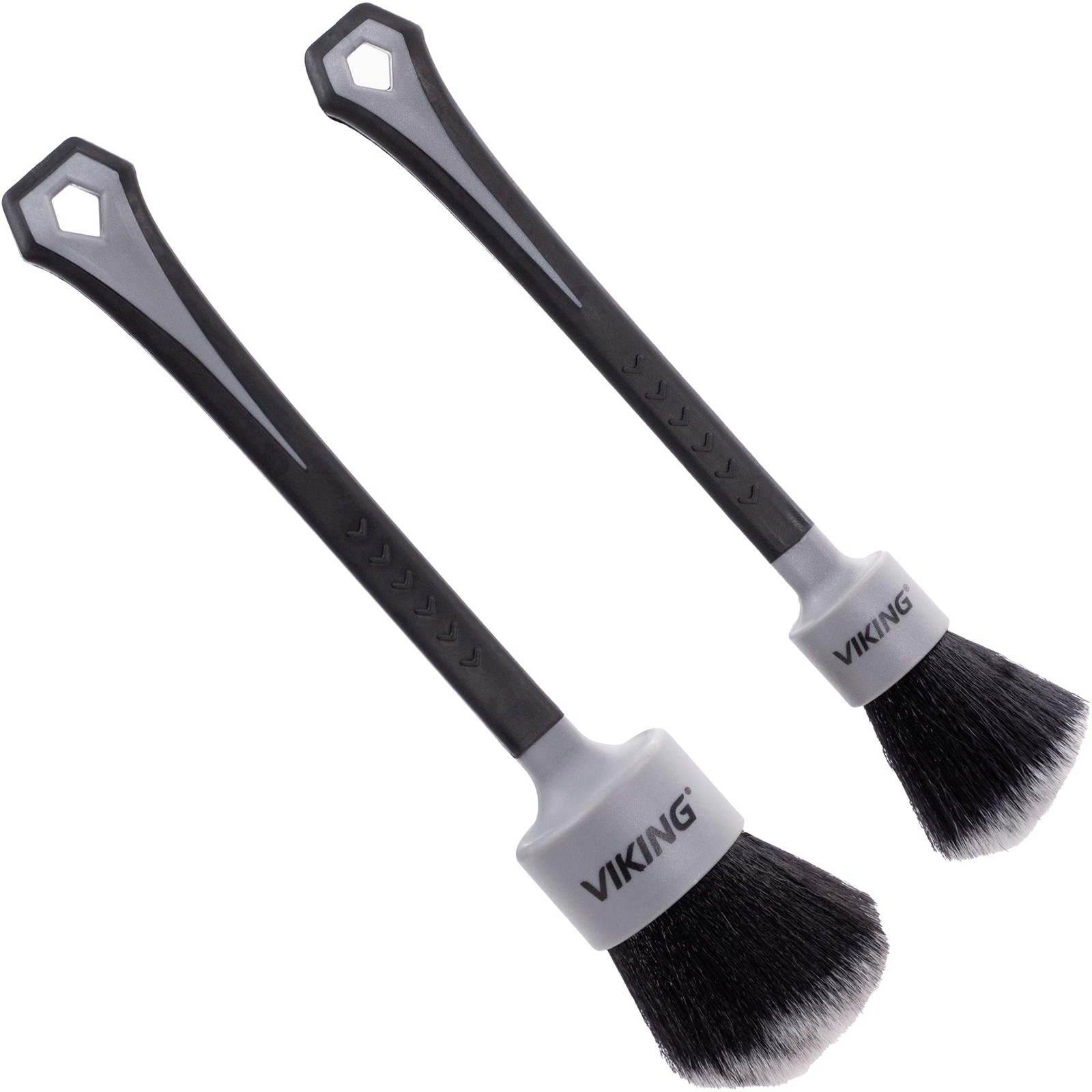 VIKING Car Detailing Brush Set for Cleaning Kit, Super-Soft Bristles Gray