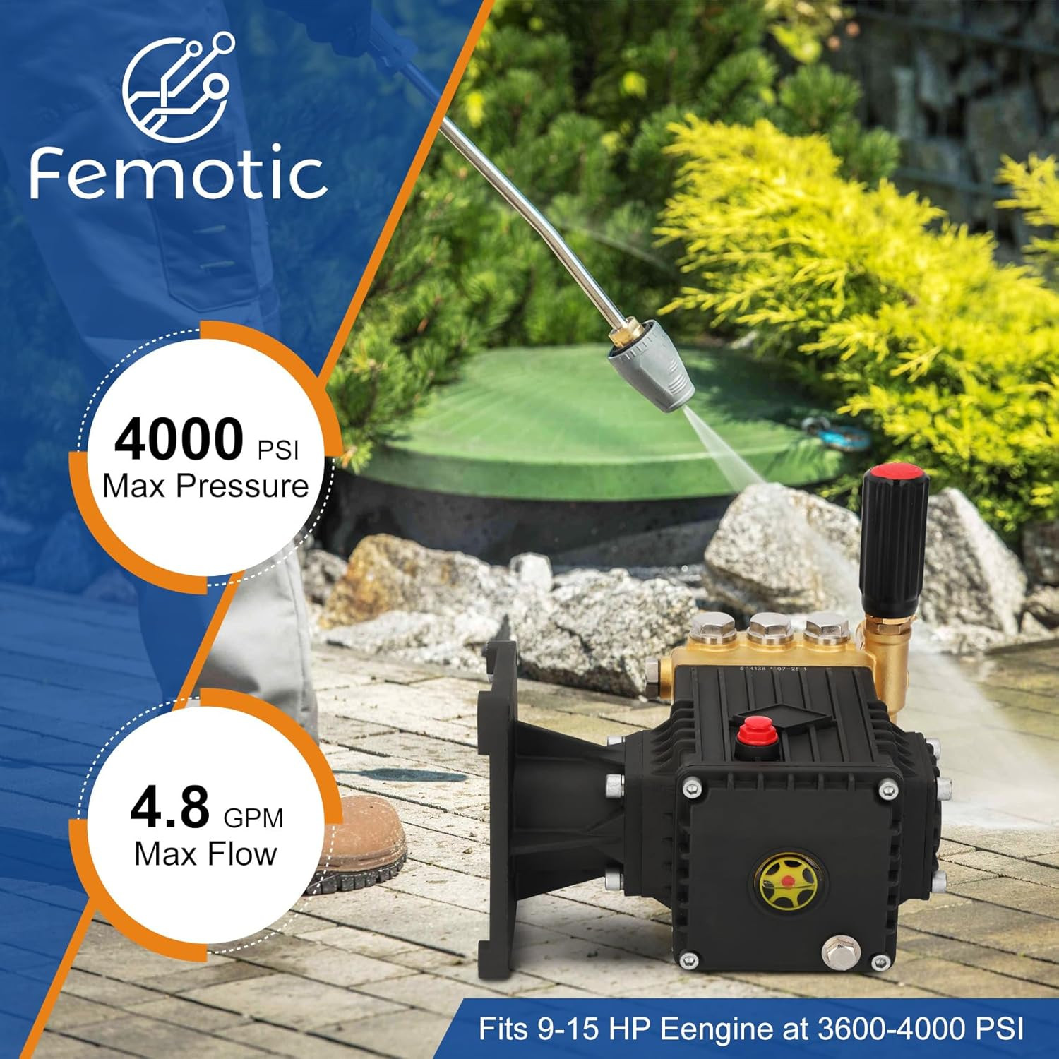 Pressure Washer Pump 1 Inch Shaft,Pressure Washer Pump 4400 Psi,Power Washer Pum