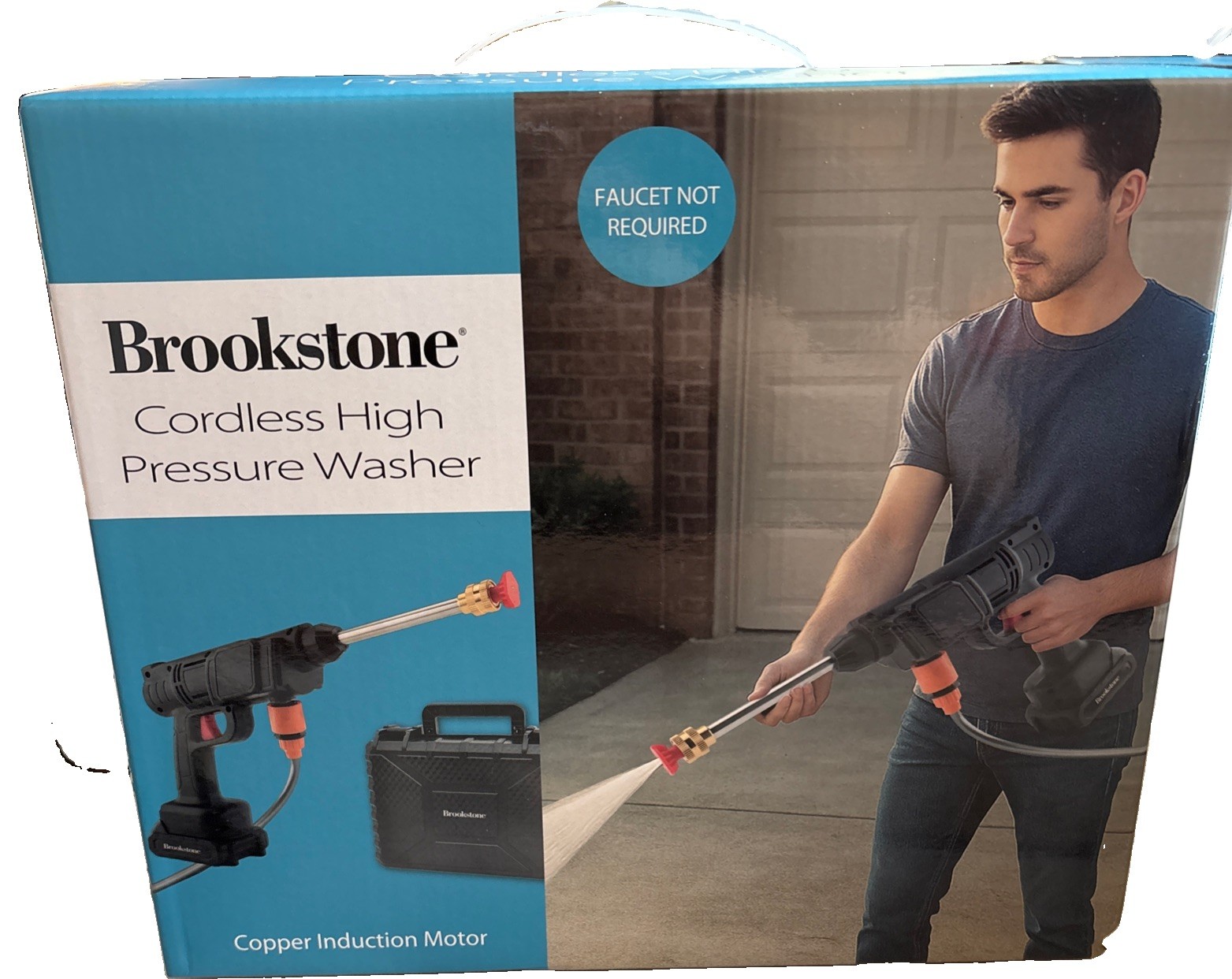 Brookstone Cordless High-Pressure Washer Portable Rechargeable – Brand New