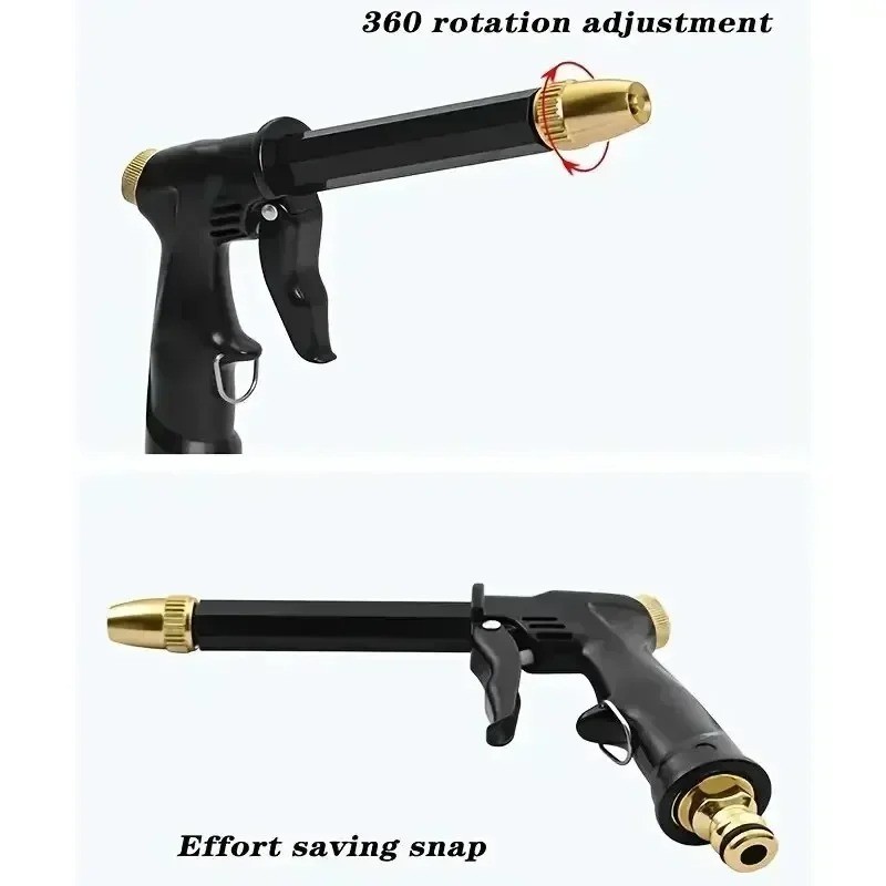 High Pressure Water Gun – 360° Rotating Nozzle, American Thread for Car & Patio