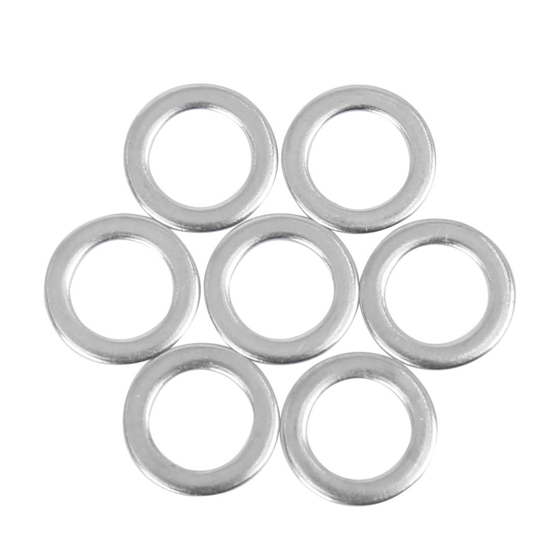 55pcs M8 x 13mm x 1mm Flat Washer Stainless Steel Car Fastener Sealing Gaskets