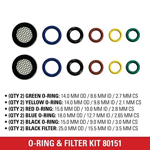 Pressure Washer O-Ring Filter Kit 12 Piece Universal Replacement Cold Water