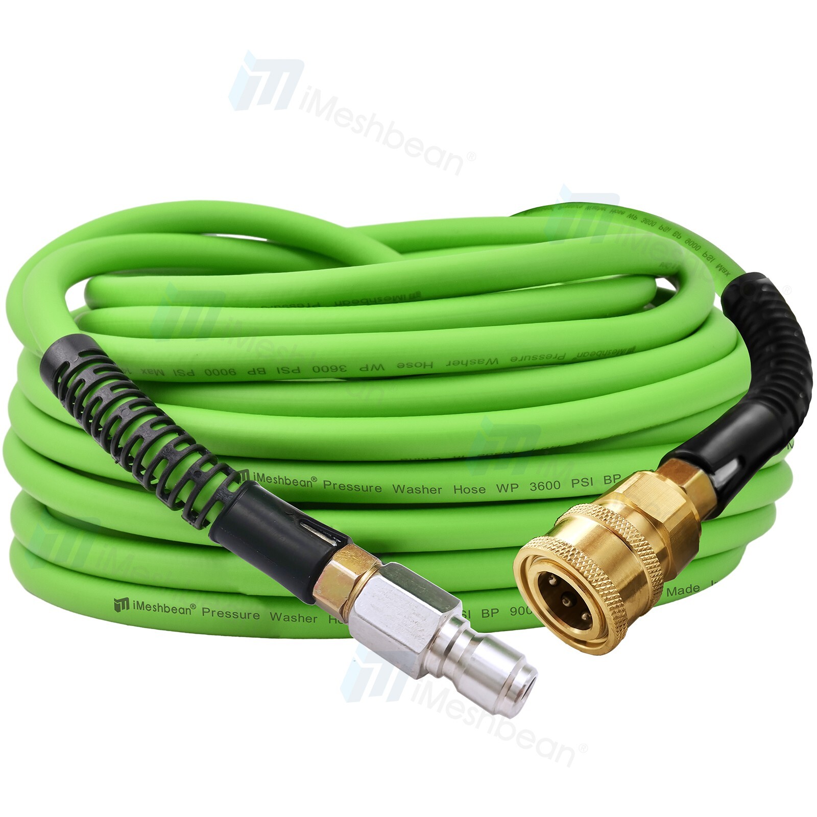50 ft 3/8″ High Pressure Washer Hose Work 36000psi Green Extension Replacement
