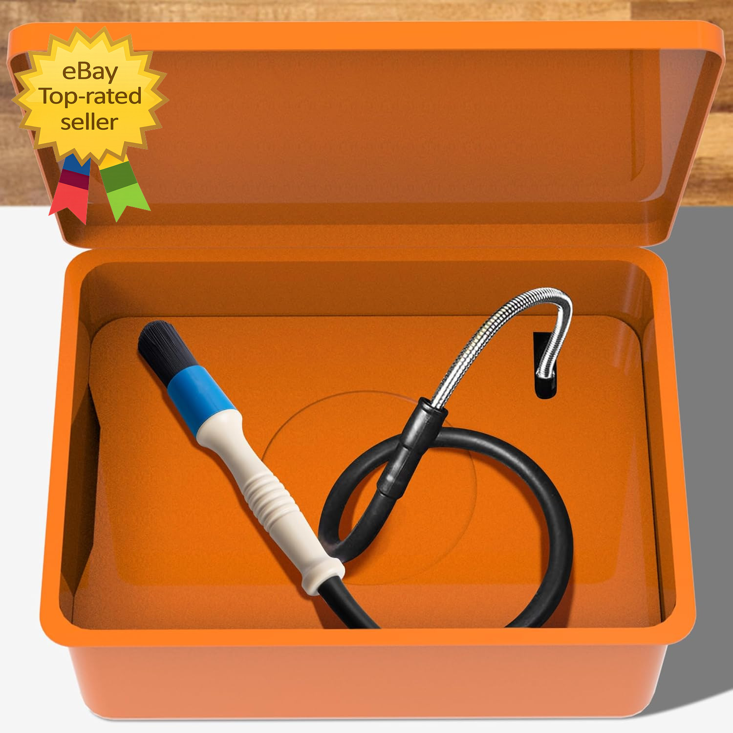Parts Washer Brush with Hose Wear Resistant Parts Cleaning Brush