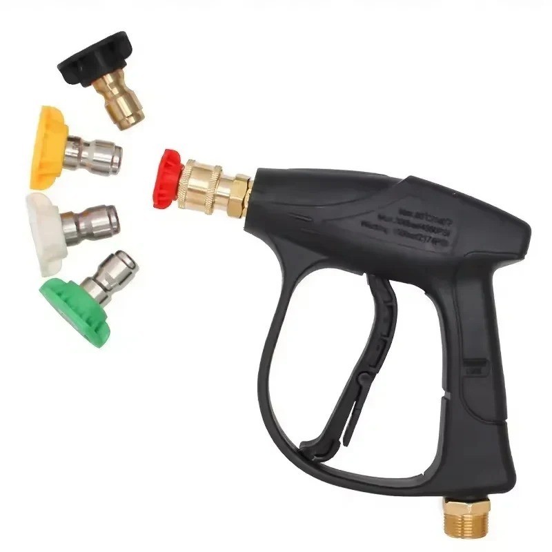 150Bar High Pressure Car Wash Gun Quick Connect with 5 Spray Nozzles Aluminum