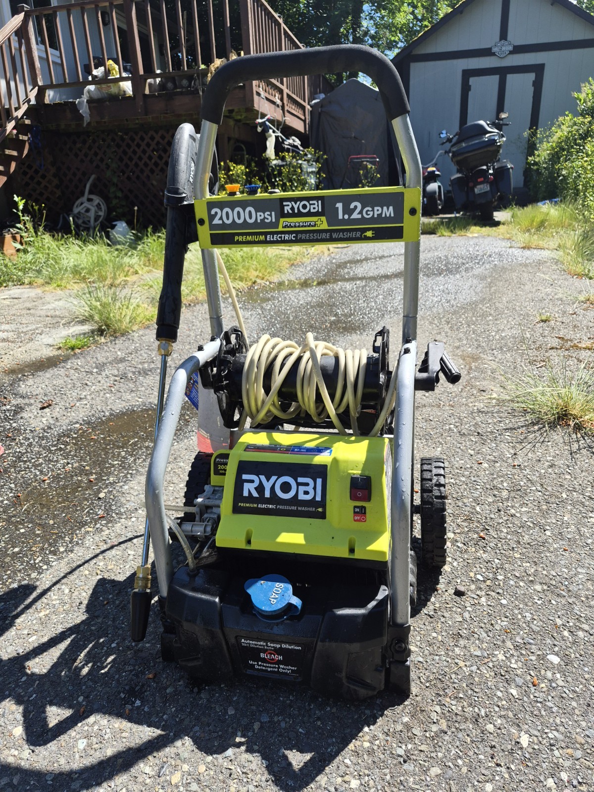 Ryobi 2000 PSI 1.2 GPM Corded Electric Pressure Washer w/ Hose Spray Gun
