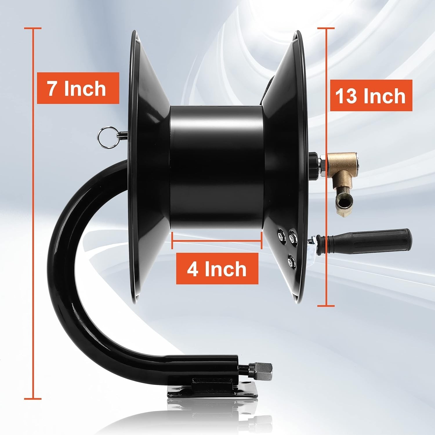 Pressure Washer Hose Reel Heavy Duty Steel 100 FT for Power Washers
