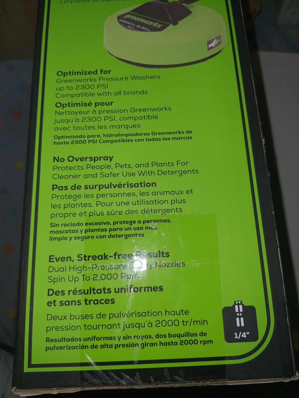 NEW Greenworks 12-in 2300 PSI Rotating Surface Cleaner for Electric Power Washer