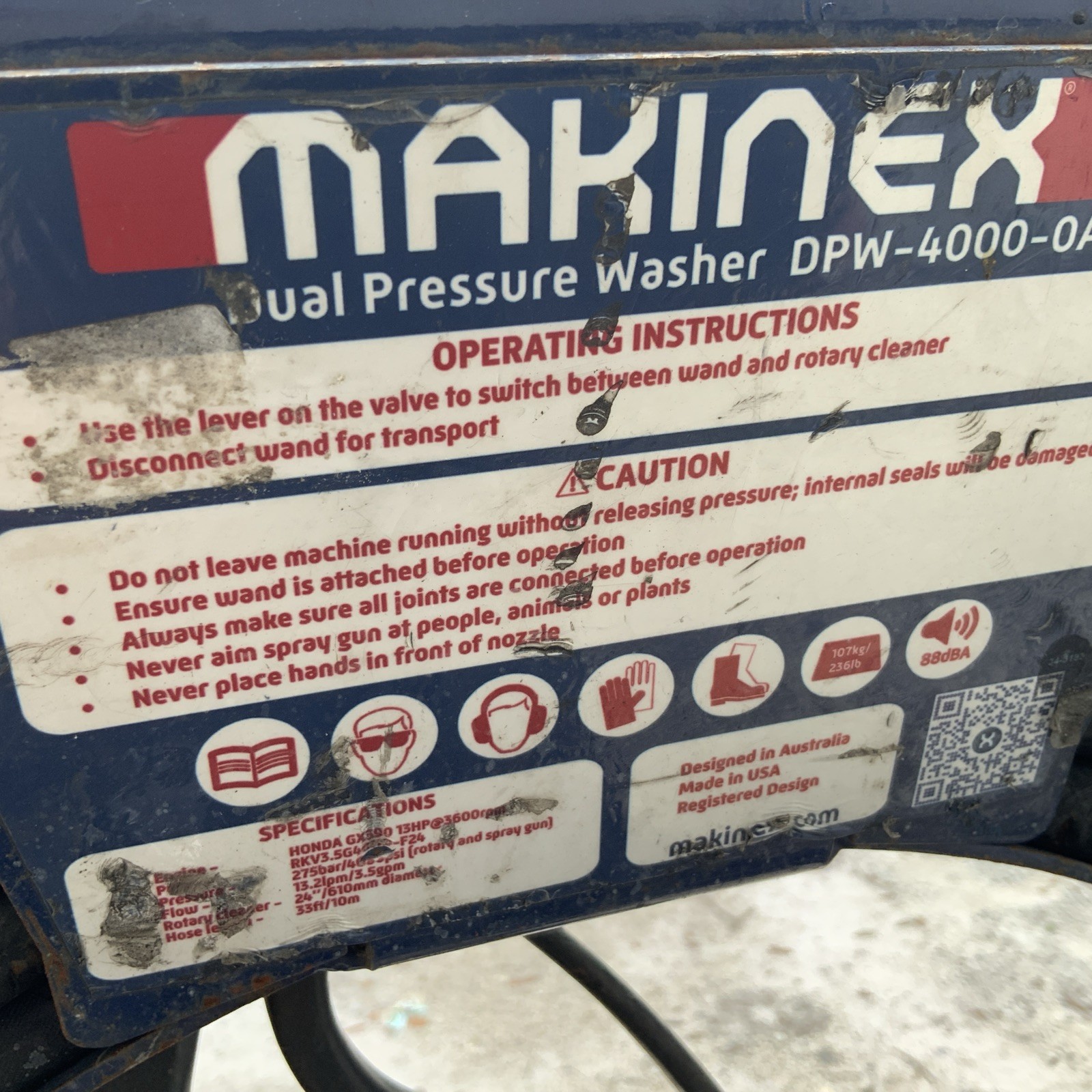 MAKINEY Duel 400PSI Pressure Washer