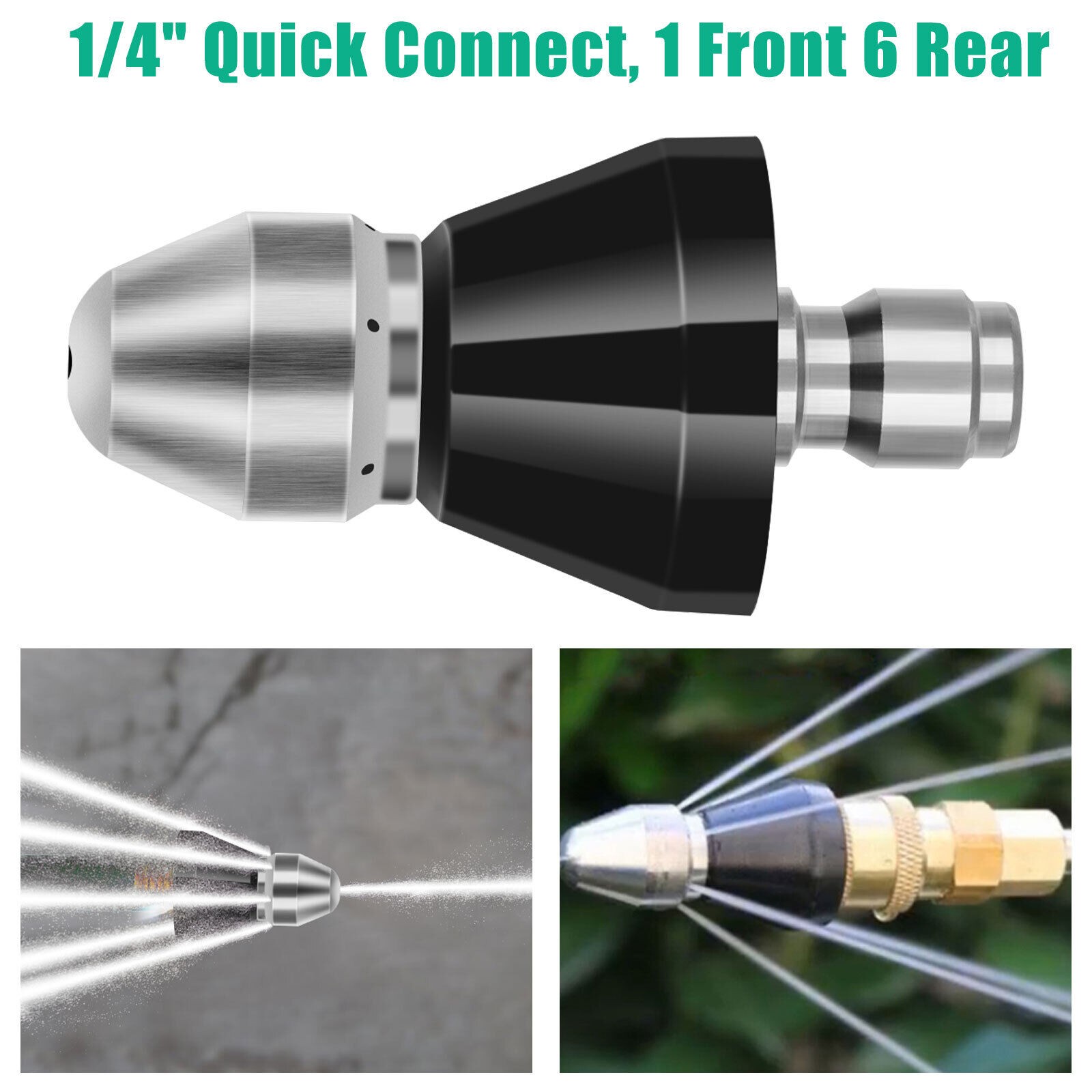 2x Sewer Cleaning Tool High-Pressure Nozzle, Toilet Auger, Clean Out Sewer Pipe