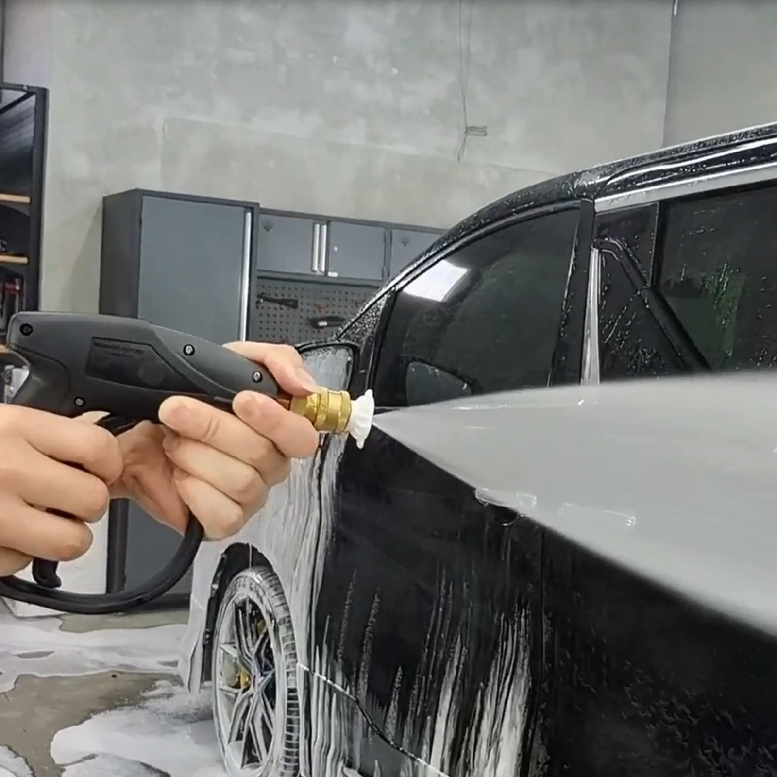 Pistola De Lavado A Presion Corta Con Cañon De Espuma 3000 PSI 1 Litro