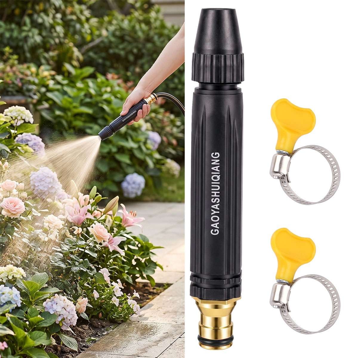 High Pressure Water Gun Hose Nozzle Spray for Car Wash Garden Pressure Booster