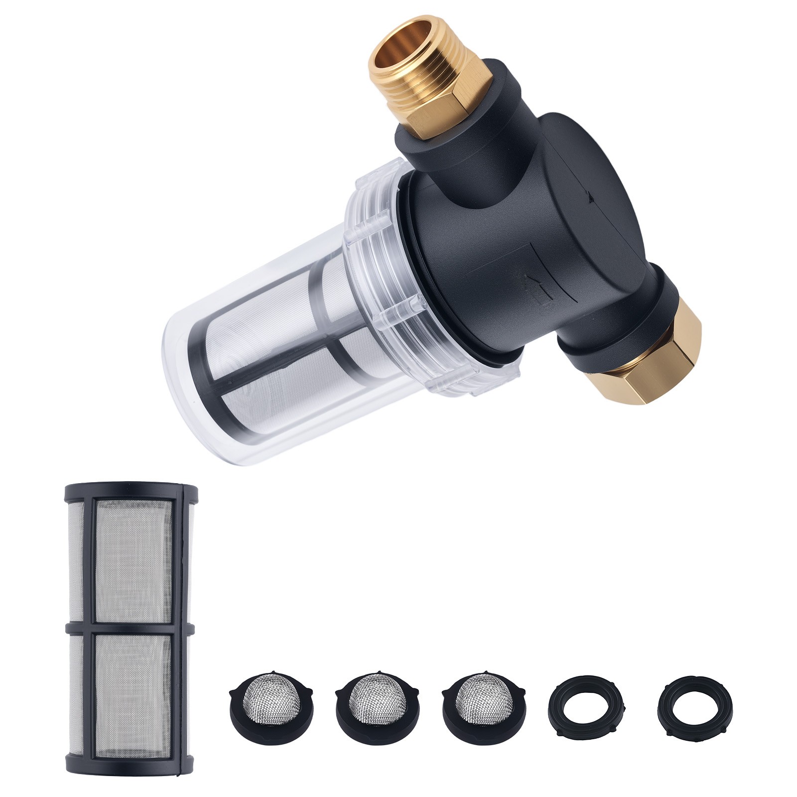 Garden Inline Wash Hose Inline Filter for Pressure Washer w/ Mesh Screen 40 100