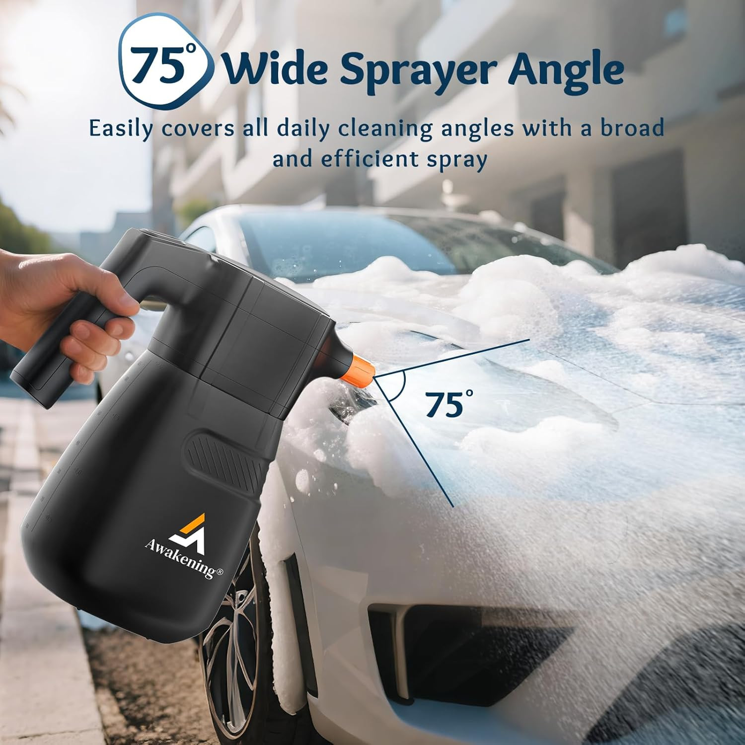 Cordless 2L Electric Foam Cannon – 68Oz Rechargeable Car Detailing Blaster