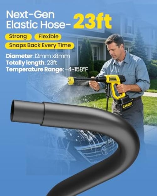 Cordless Pressure Washer Battery Powered, Handheld Cordless IgnitedYellow-Black
