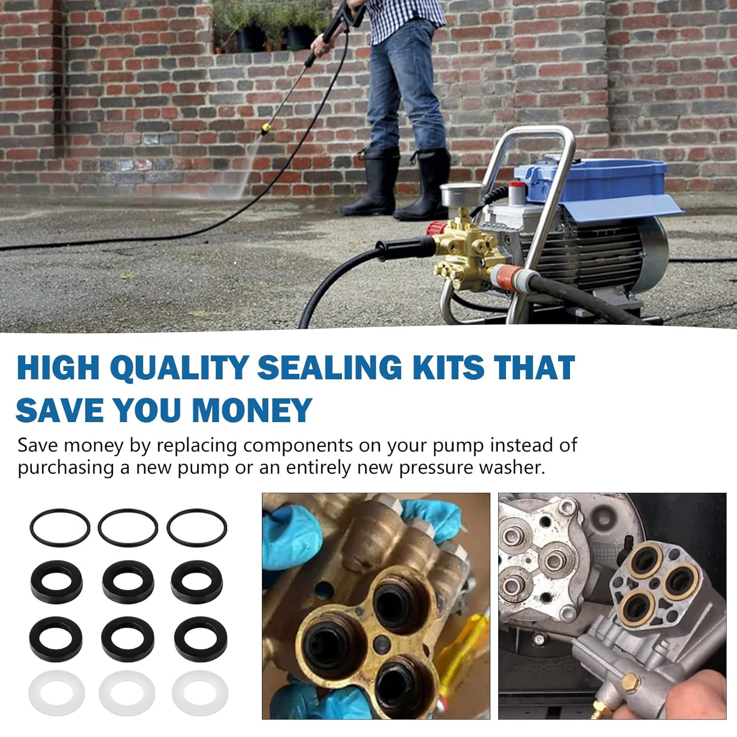 7106627 Pressure Washer Pumps Water Seal Kit Replacement for Simpson Cleaning, H