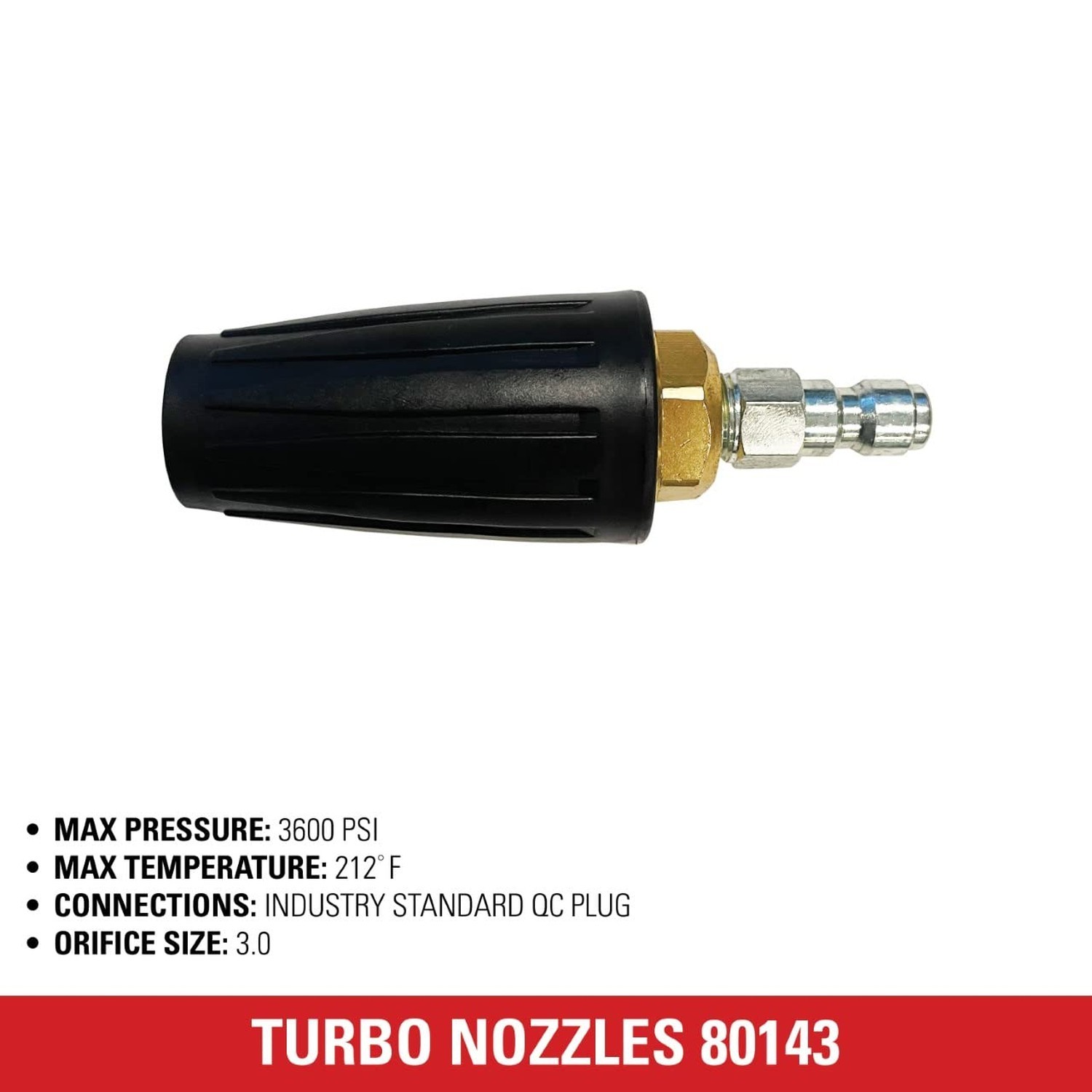 Simpson Cleaning 80143 3600 PSI Universal Turbo Pressure Washer Nozzle, 1/4-I…