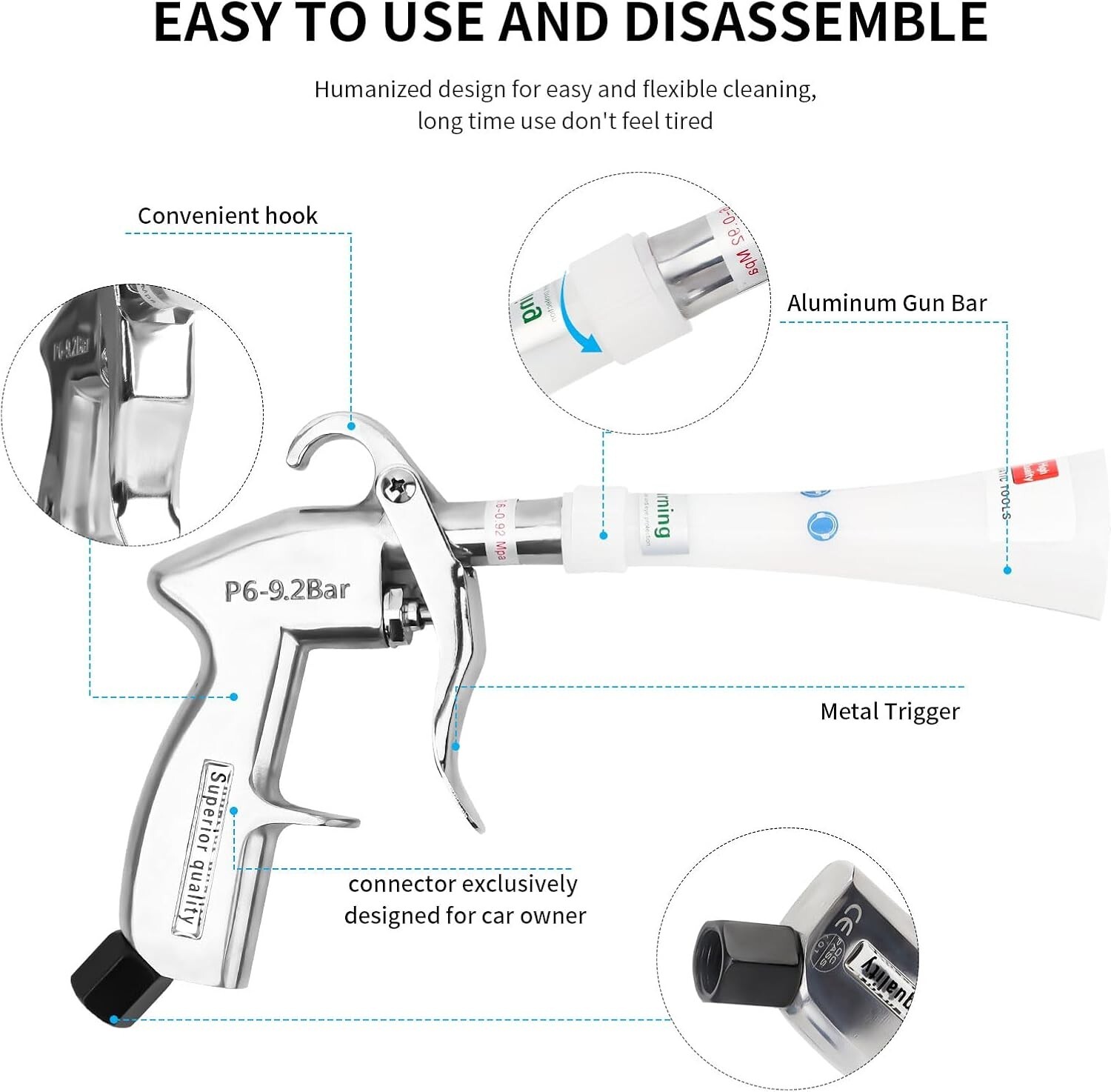 Tornador Z-014 Air Blow Out Gun for Cleaning and Air Drying Auto Surfaces