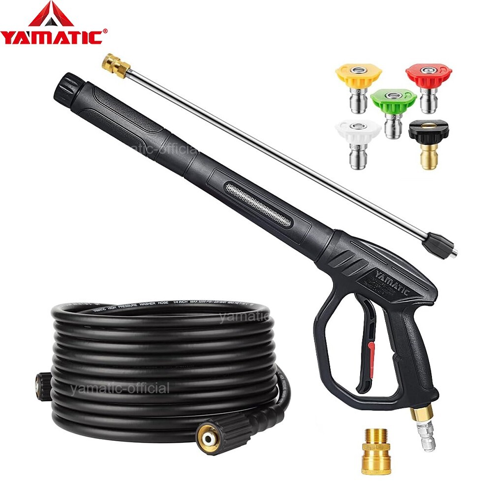 YAMATIC Car Cleaning Wash Gun 3700 PSI Pressure Washer Hose 3200 PSI