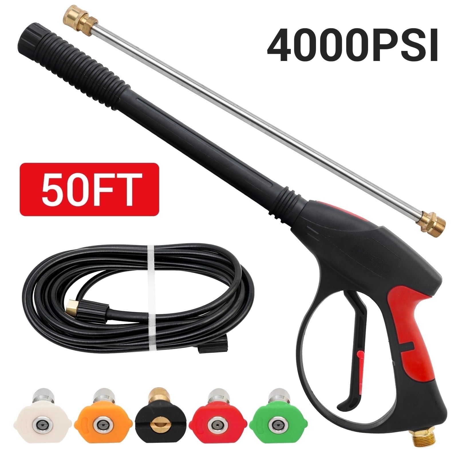 For Craftsman High Pressure Power Washer Spray Gun Wand Hose Kit+5 Tips New