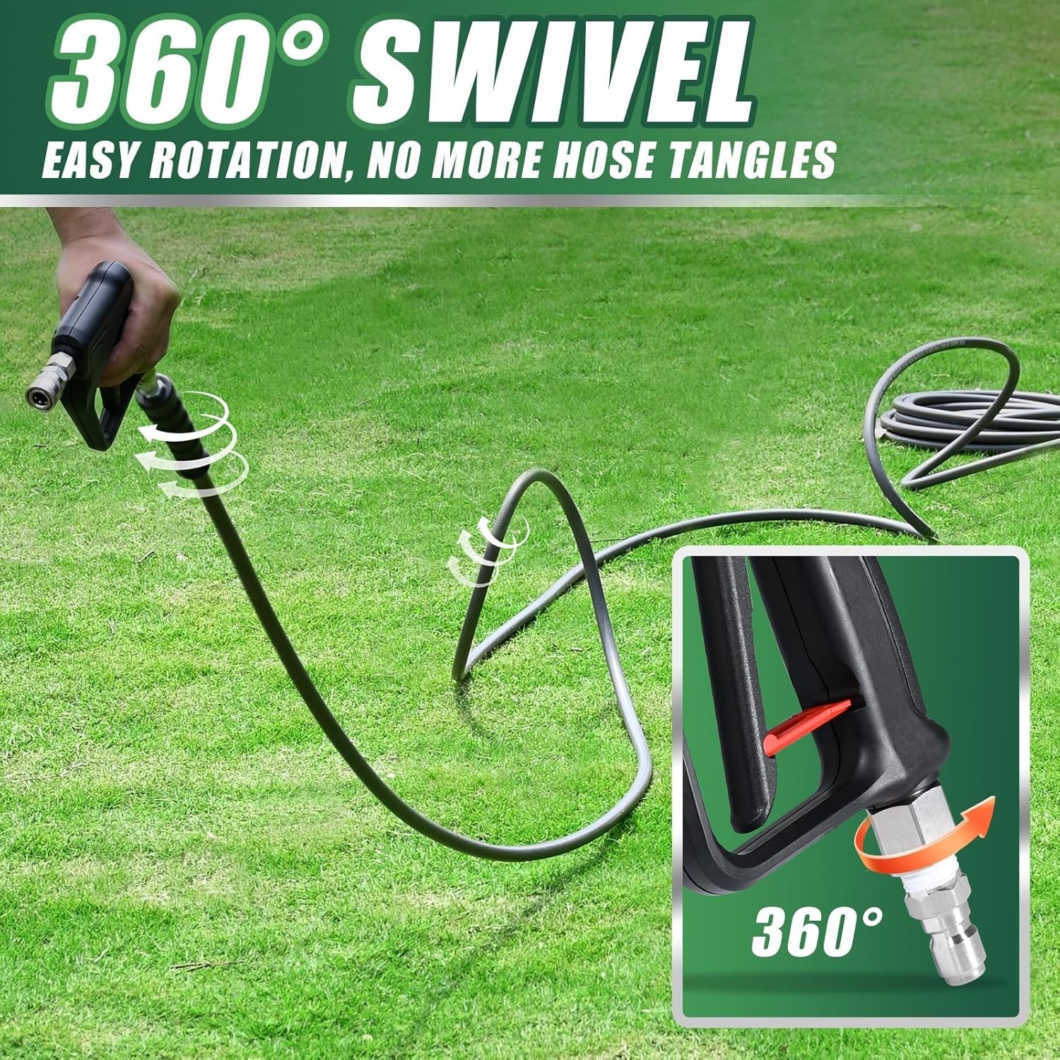 COYARDOR 4000 psi Power Washer Gun Steel Extension Lance with Spray Tips Adapter
