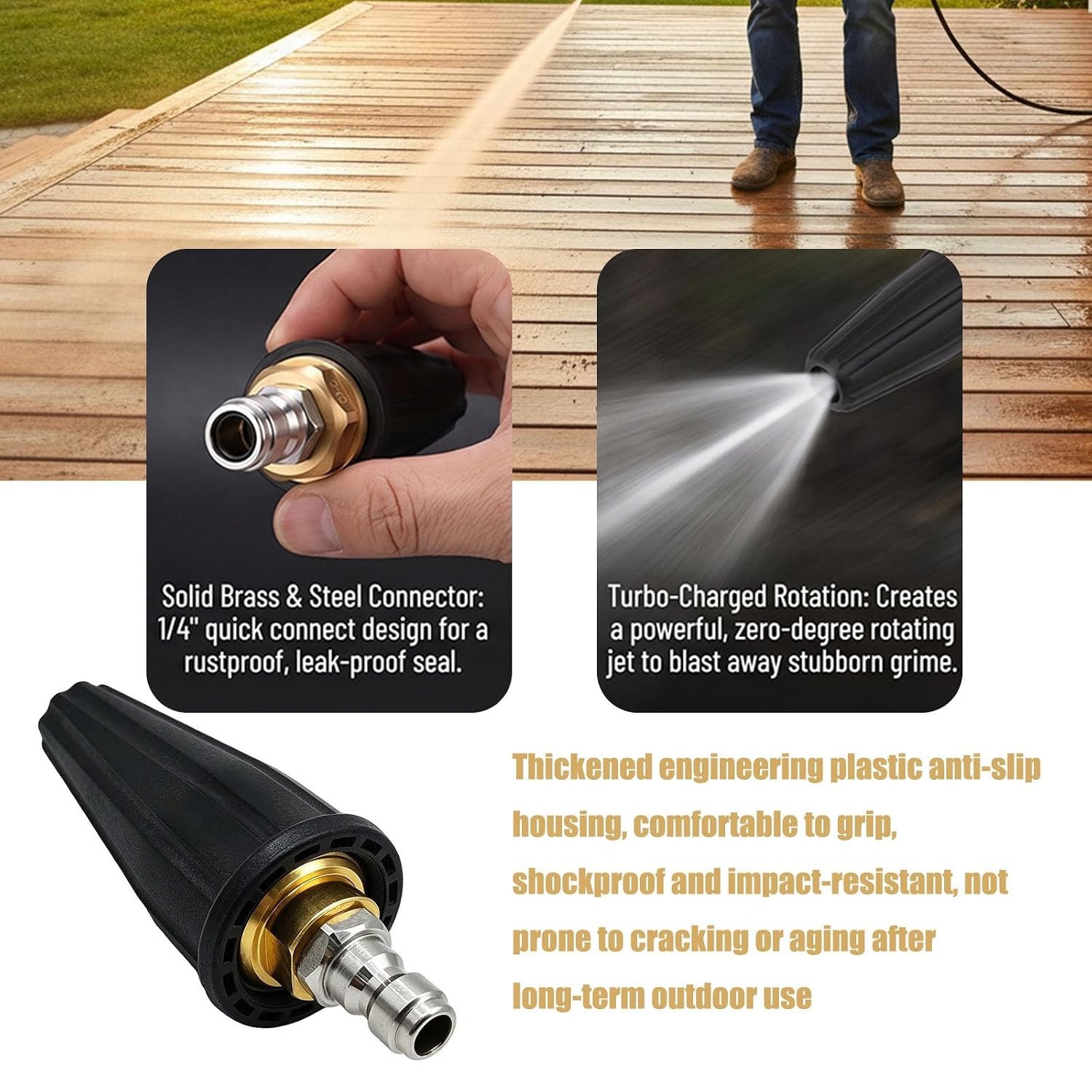 Turbo Nozzle for 4500 PSI Pressure Washer 1/4-Inch Quick Connect Replacement