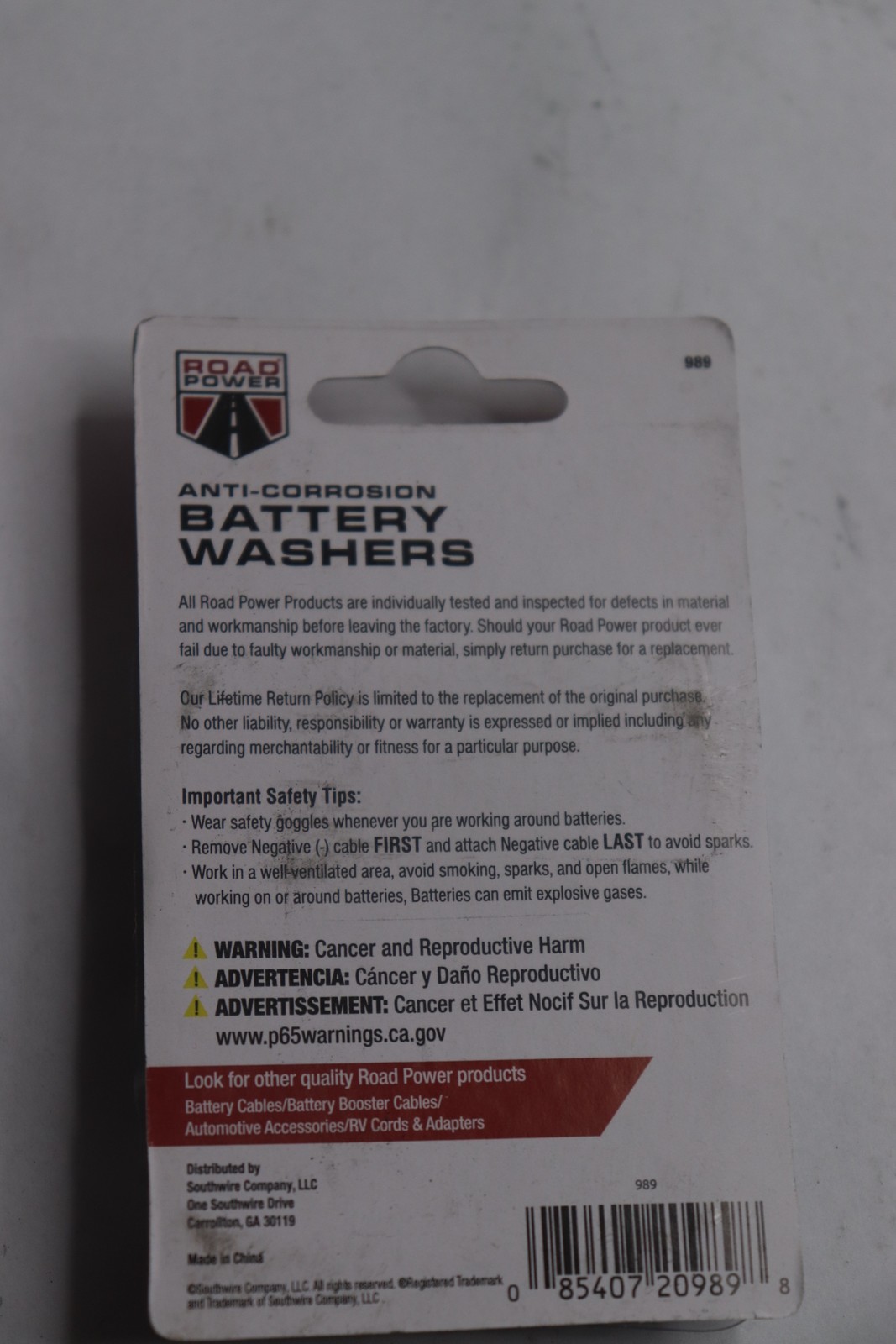 (2-Pk) Road Power Anti-Corrosion Fiber Washers 6V/12V 989