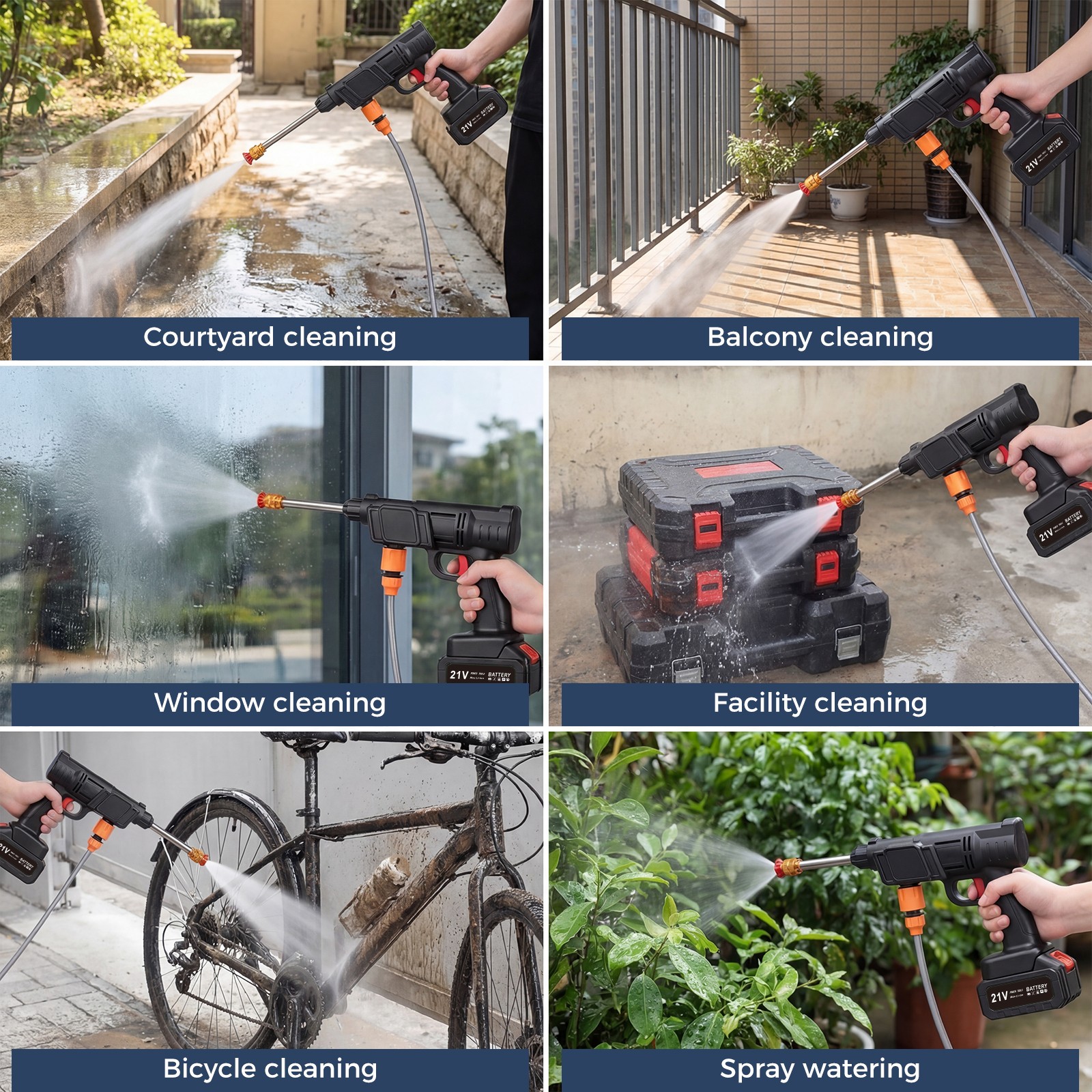 Cordless Pressure Washer Machine Battery Operated Patio Deck Washing