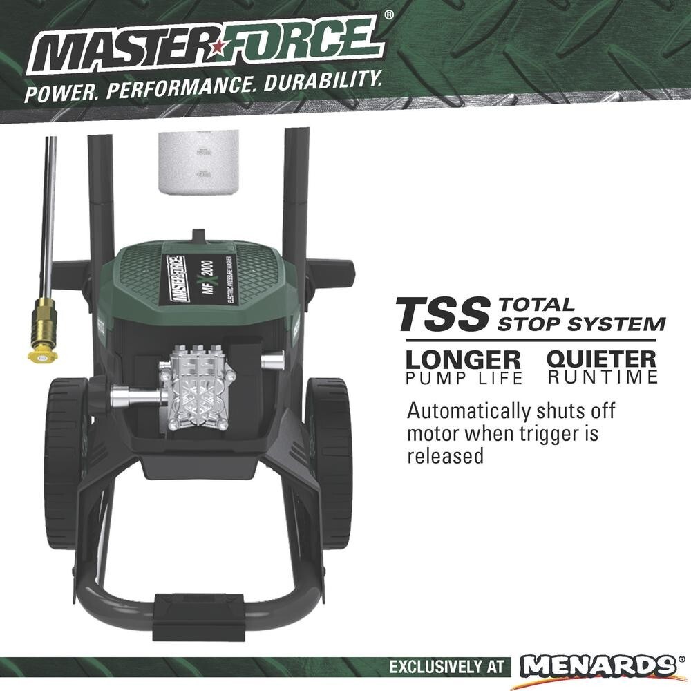 2000 PSI 1.2 GPM 13 Amp Corded Electric Low Profile Mobile Pressure Washer