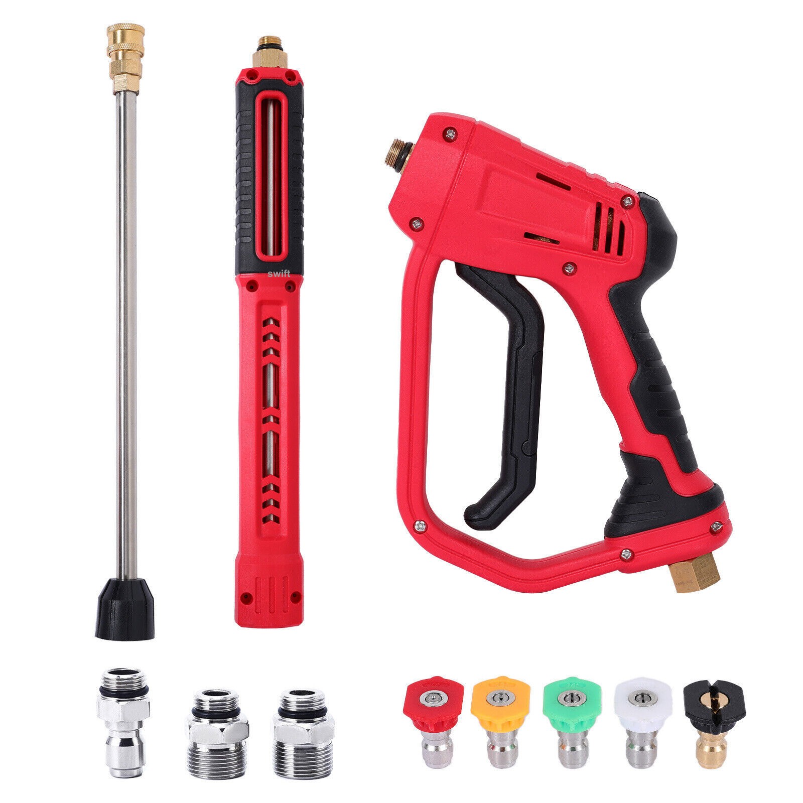 High Pressure 4000PSI Car Power Washer Gun Spray Wand Lance Nozzle,50ft Hose Kit