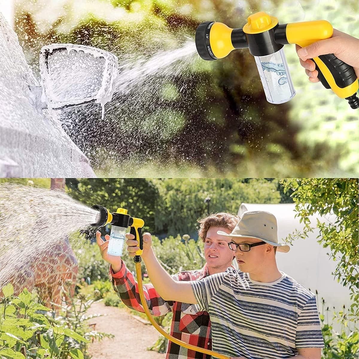 8-in-1 High-Pressure Garden & Car Wash Foam Gun with Nozzle & Accessories