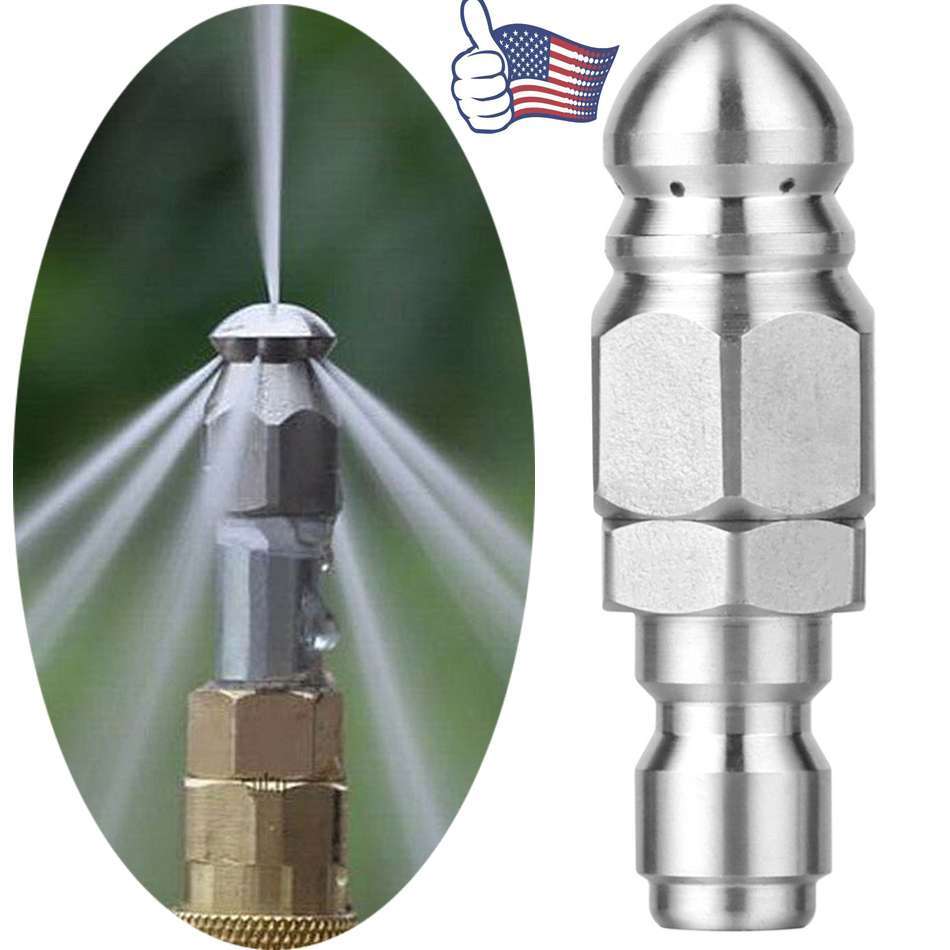 1/4” Male Pressure Washer Drain Sewer Cleaning Pipe Jetter Rotating Nozzle USA