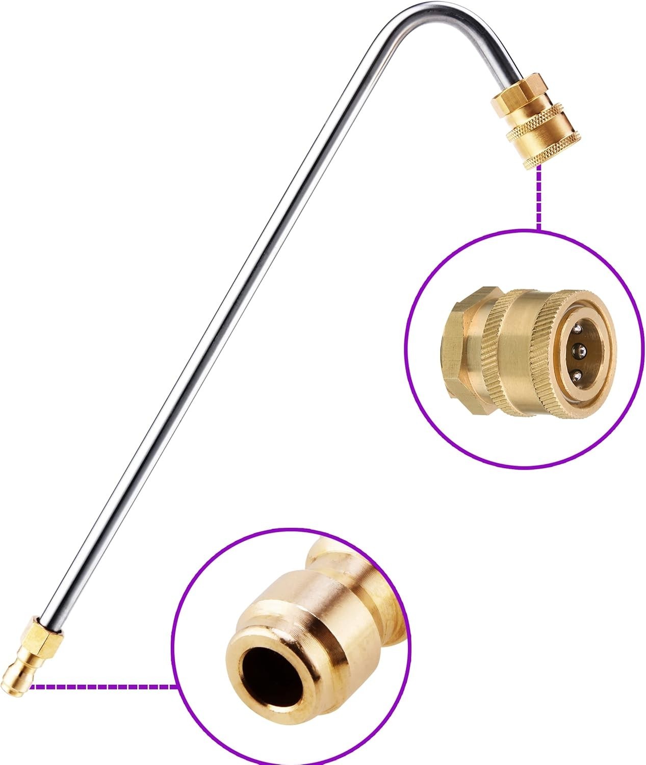 Pressure Washer Gutter Cleaner Attachment Angled Extension Wand with Nozzle Tips