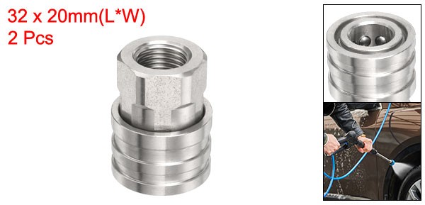 2Pcs, Pressure Washer Adapter 1/4″ Female Quick Plug to G1/4″ Female