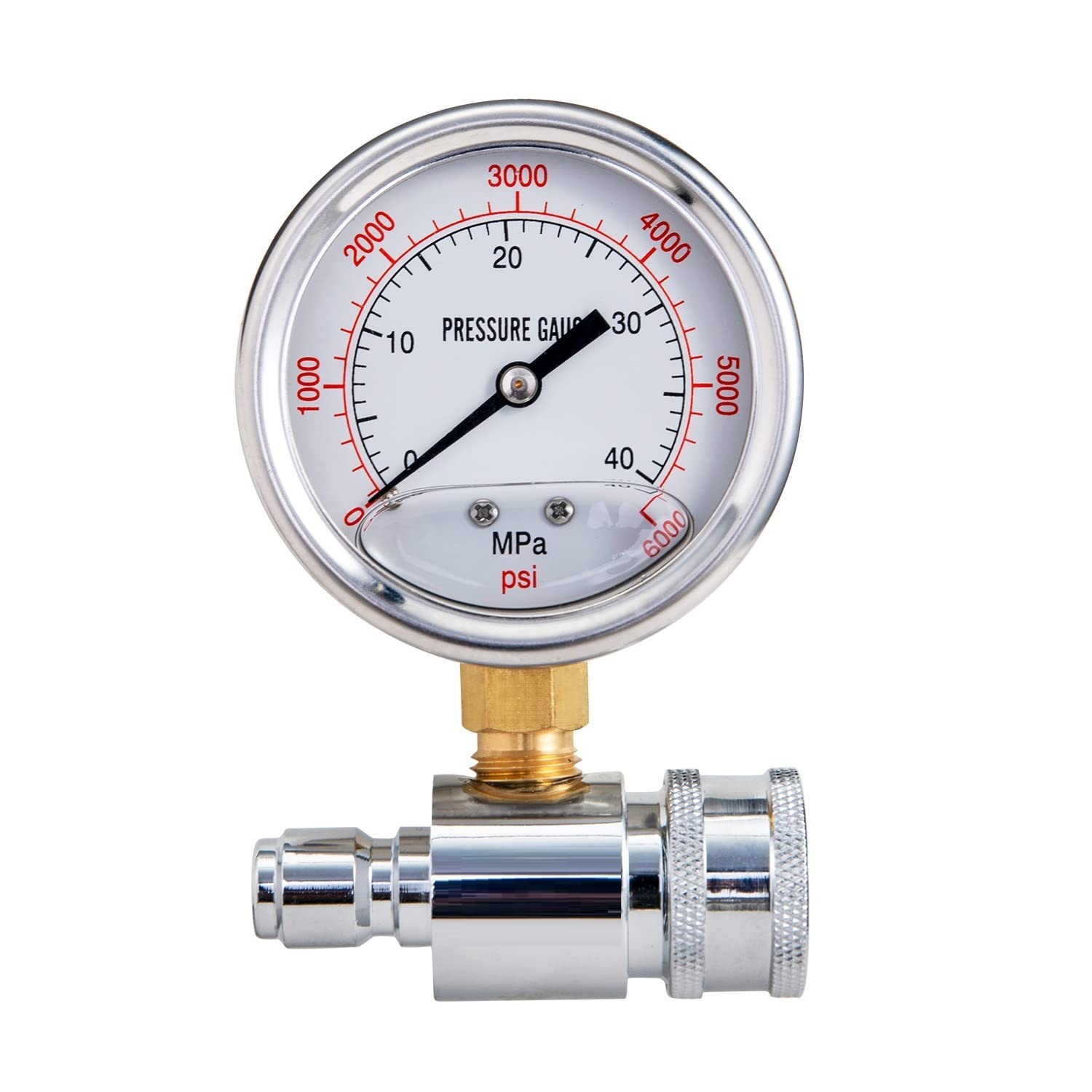 Pressure Washer Gauge, 6000 PSI, 3/8 Inch Quick Connect, Pressure Gauge for Powe