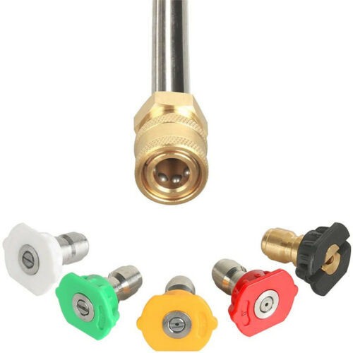 High Pressure Power Washer Spray Gun Wand Lance 1/4” Nozzle Tips Hose Kit M22