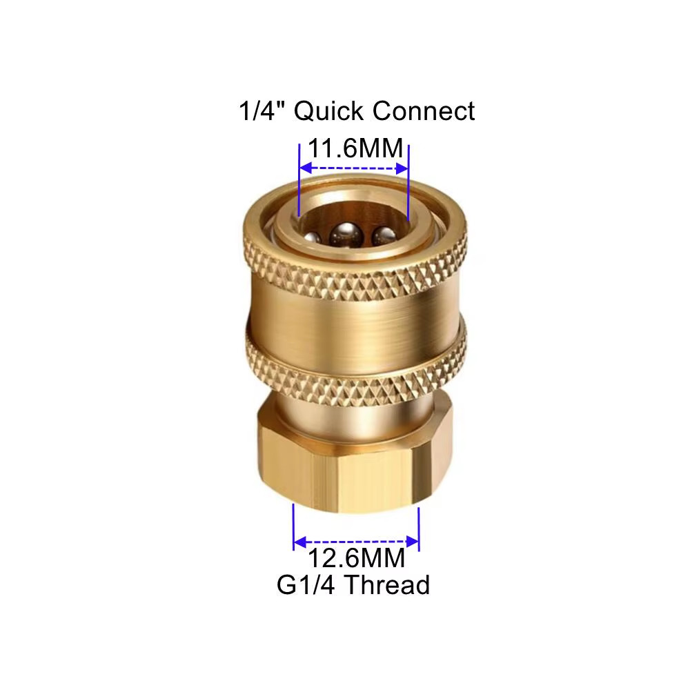 High Pressure Washer Nozzle 1/4″ Quick Plug Connector Coupler with G1/4 Male Fem