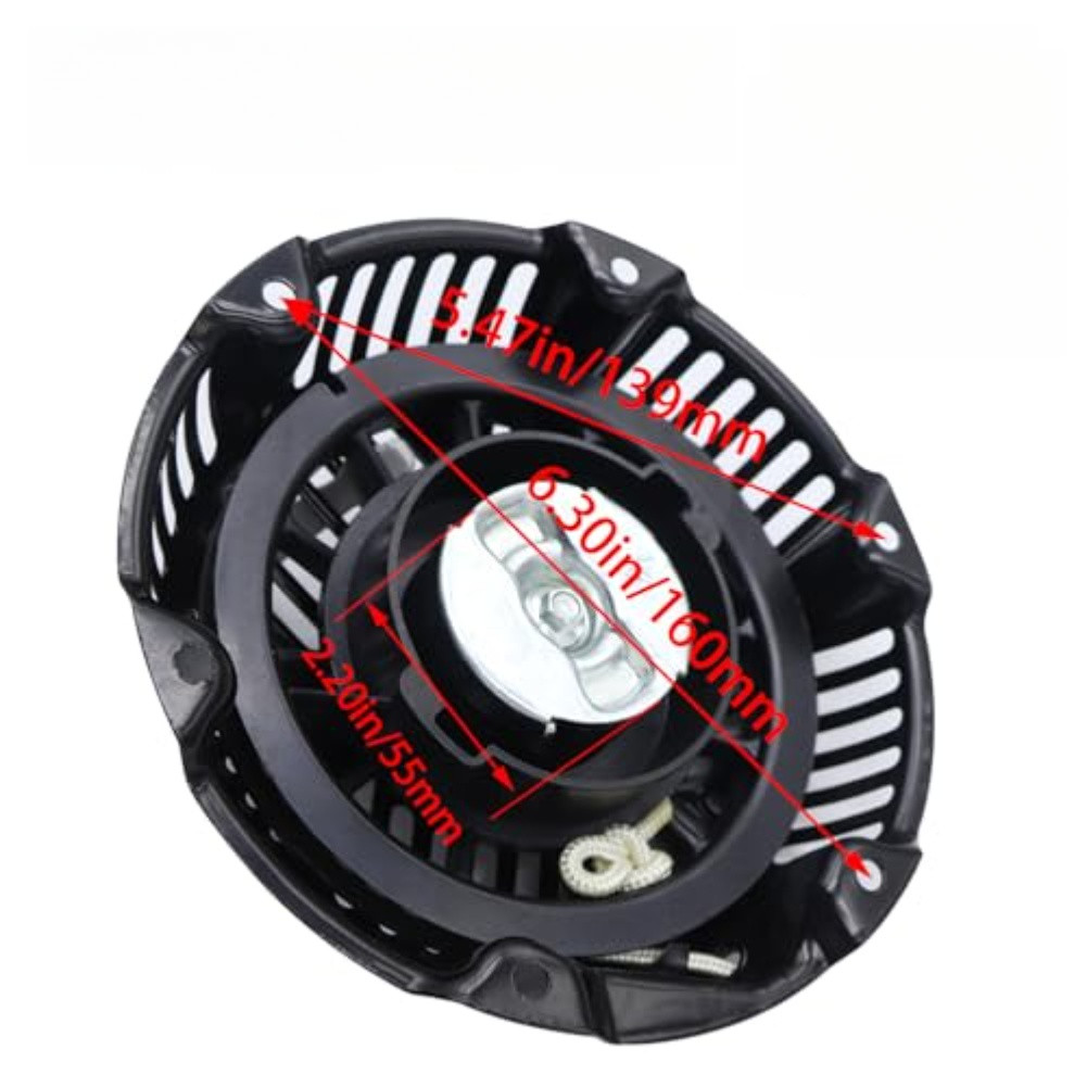 Replacement Rope Recoil Starter Fits Multiple Engine Models for pull Plate