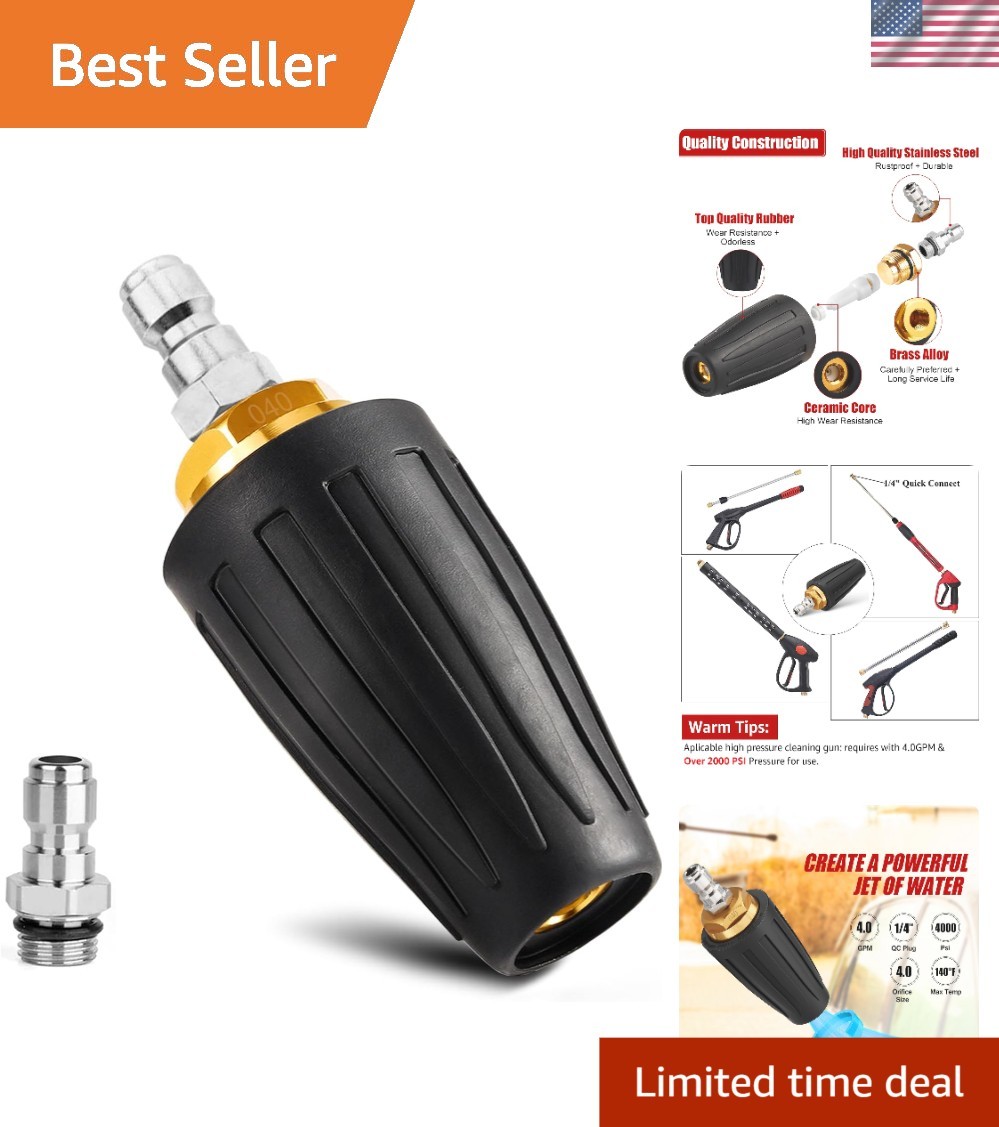 High-Pressure Turbo Nozzle with Quick Connect for Exceptional Cleaning Power