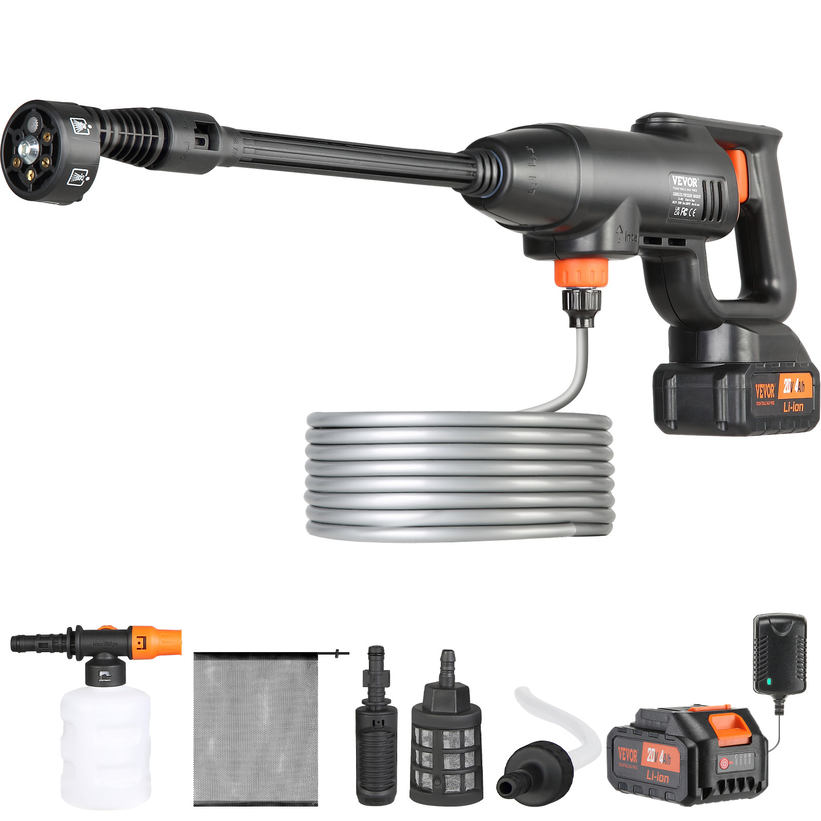 VEVOR High Pressure Cordless Washer Cleaner Portable Water Spray Car Gun 580 PSI