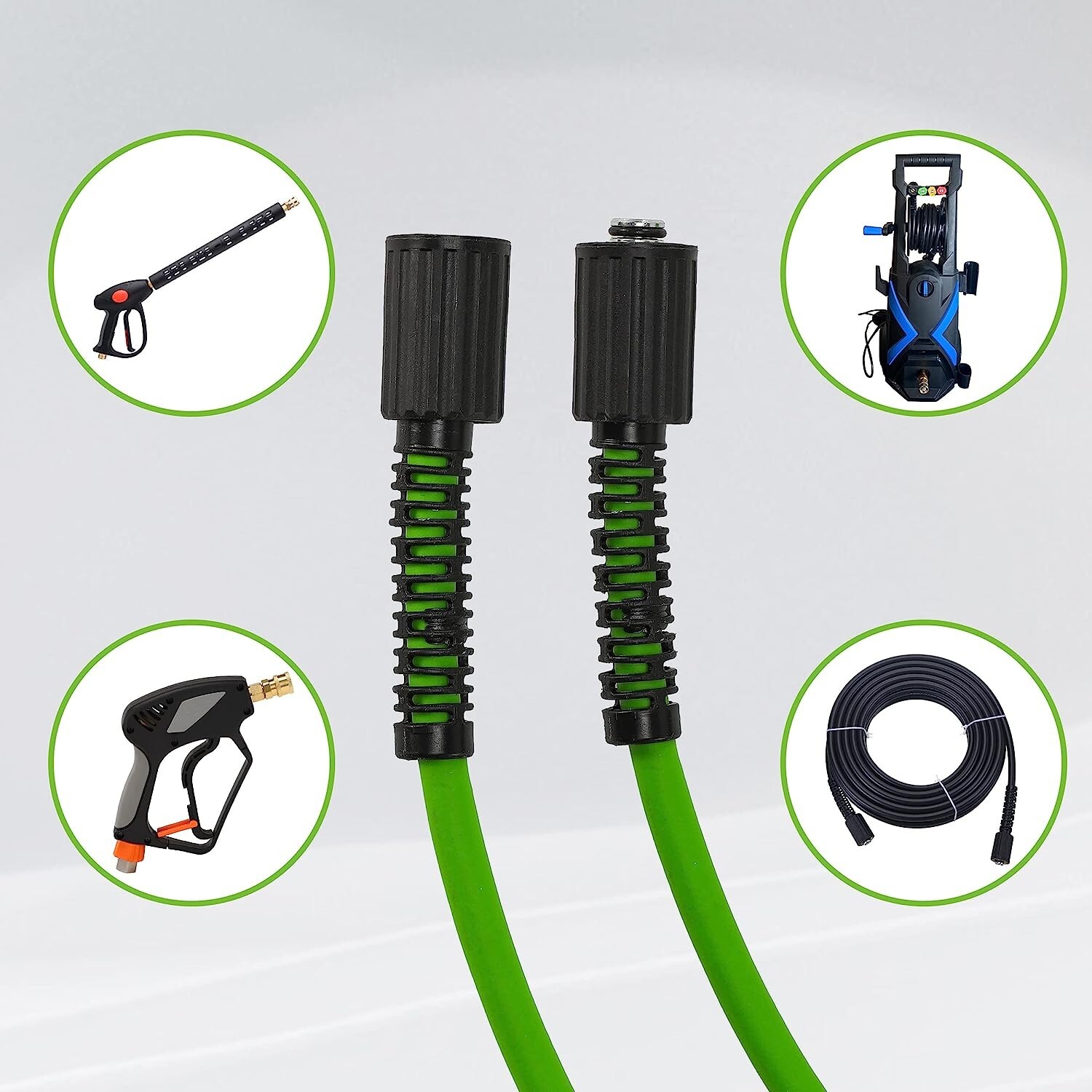 Durable Heavy-Duty Pressure Washer Hose – 3600 PSI – Flexible Power Wash Hose