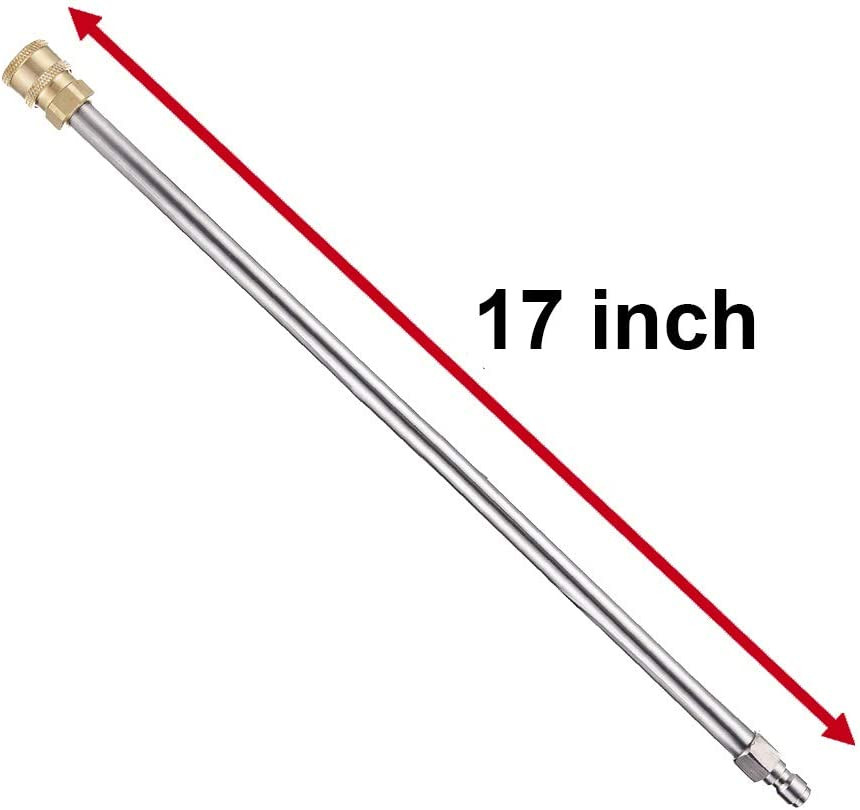 Pressure Washer Extension Wand 17 Inch Stainless Steel 1/4 In Quick Connect 2 Pc