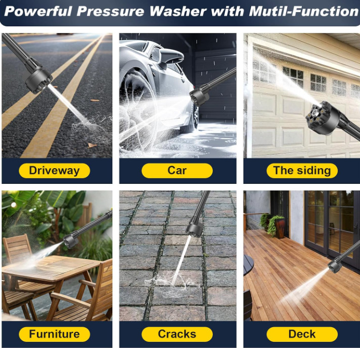 Cordless Pressure Washer,1250 PSI Cordless Power Washer with 2pcs 4.0Ah