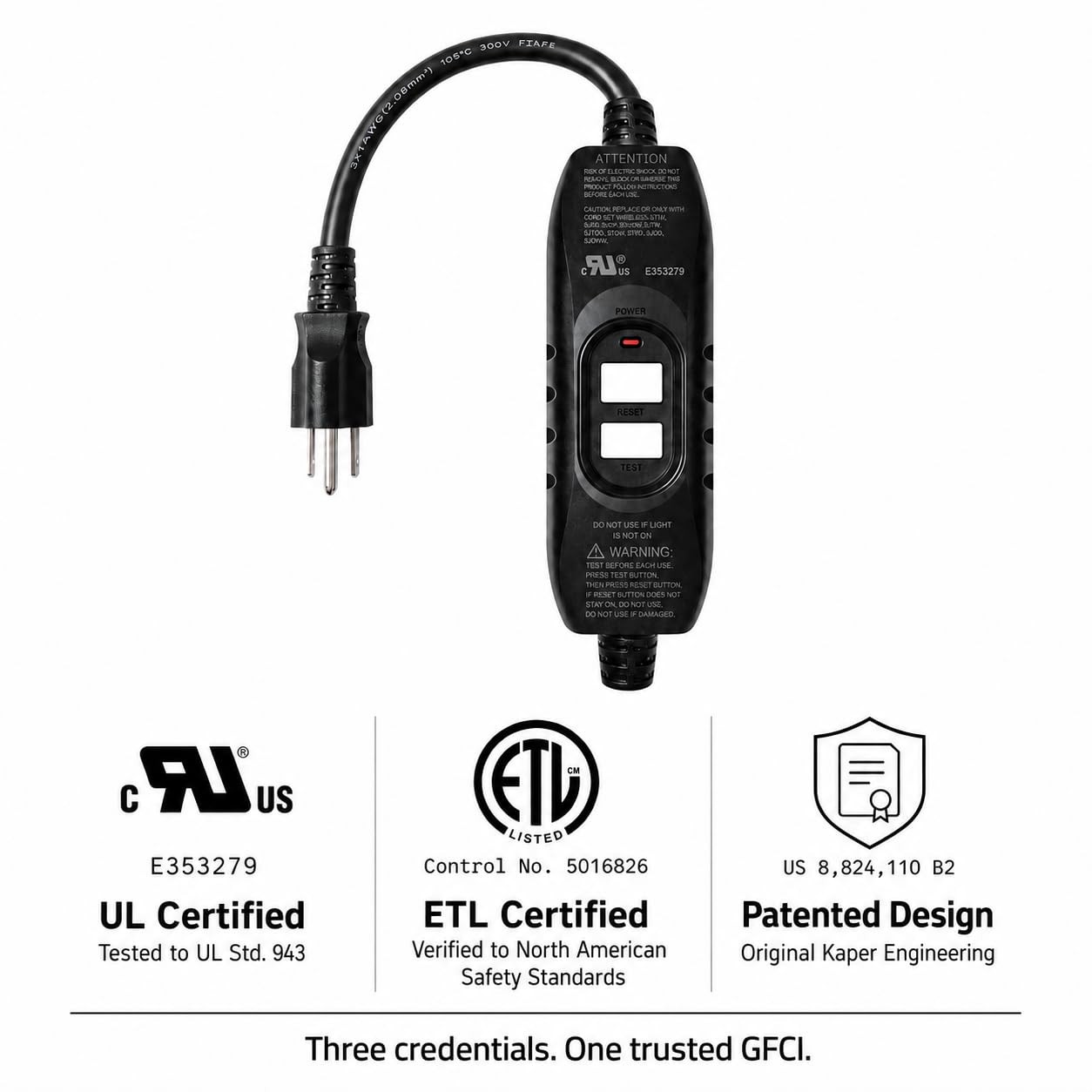 GFCI Plug Replacement, UL Safety Certified, 15 Amp Auto-Monitor Waterproof In…