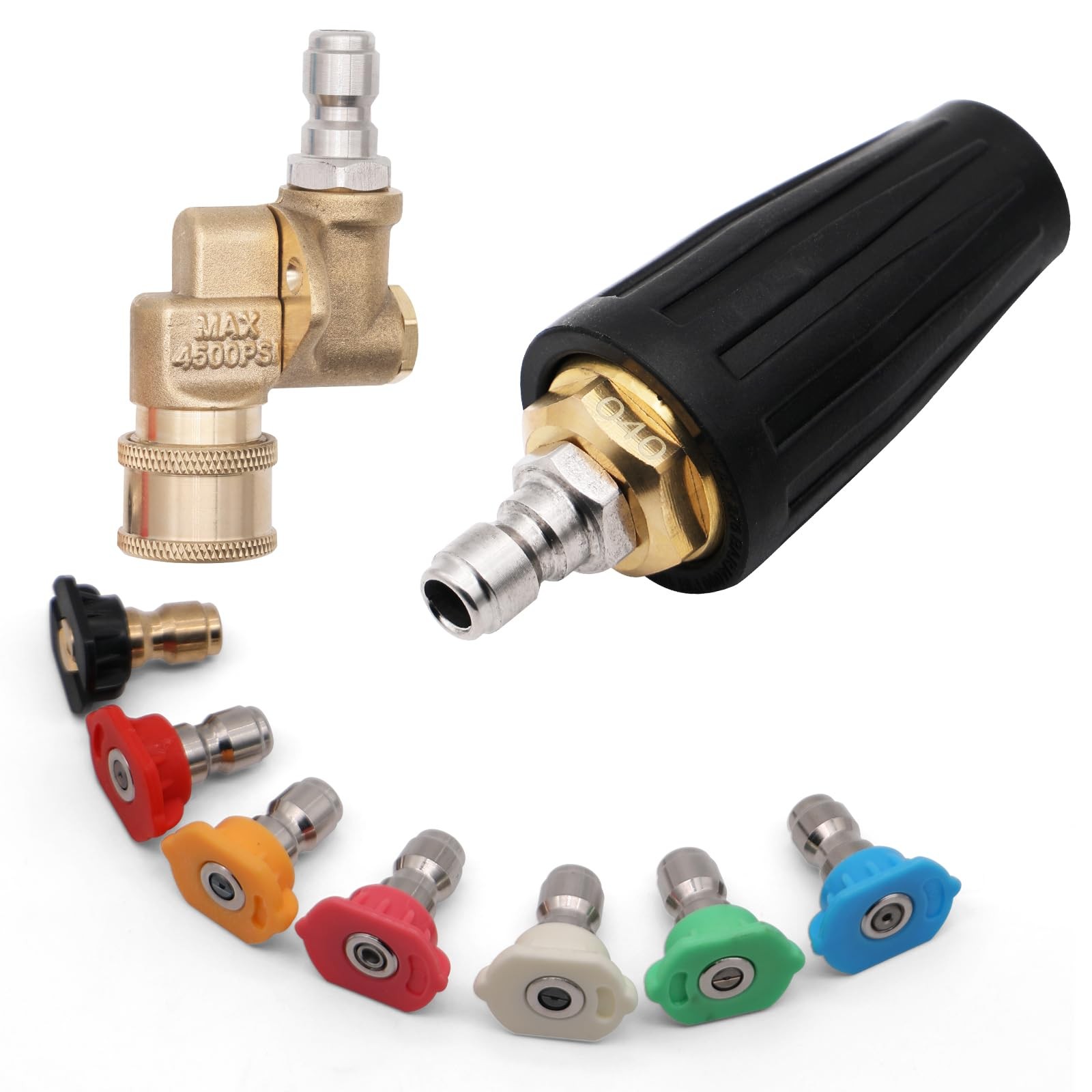 Pressure Washer Tips Turbo Nozzle 4000 PSI 360° Rotating Spray Turbo with 1/4…