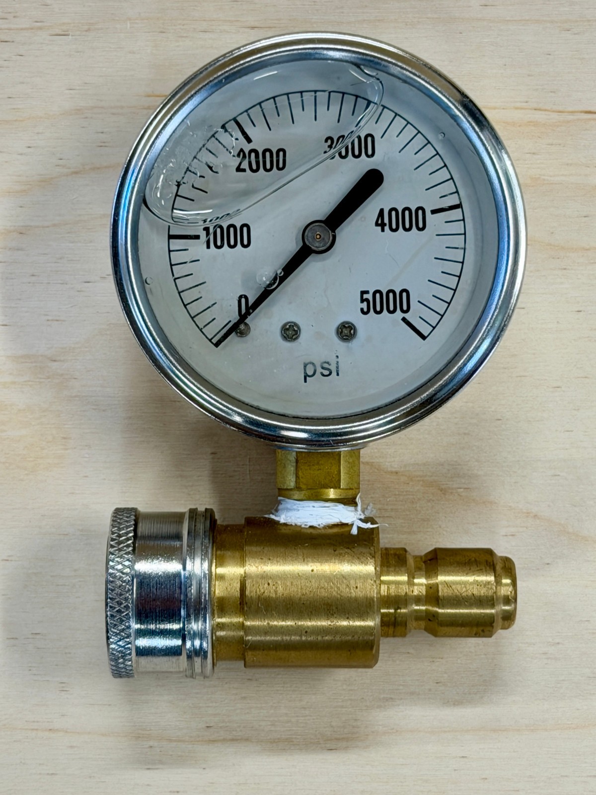 Watflow 2-1/2 Pressure Washer Pressure Gauge Kit, 3/8 Inch Quick Connect, 0-5000